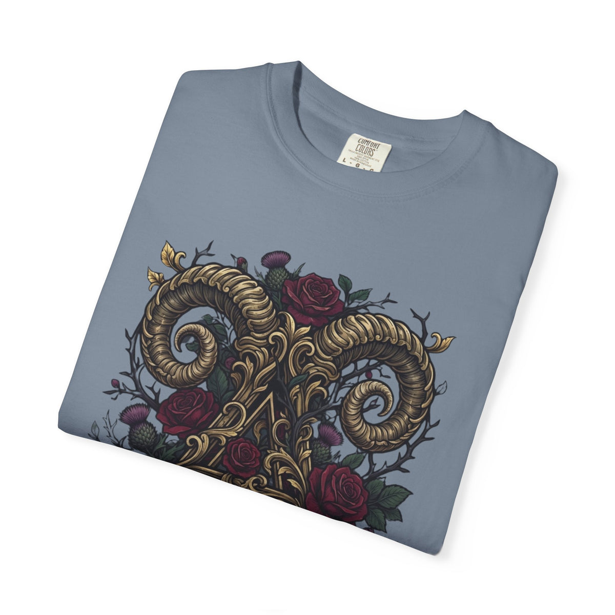 Floral Monogram Aries Unisex Garment-Dyed Tee