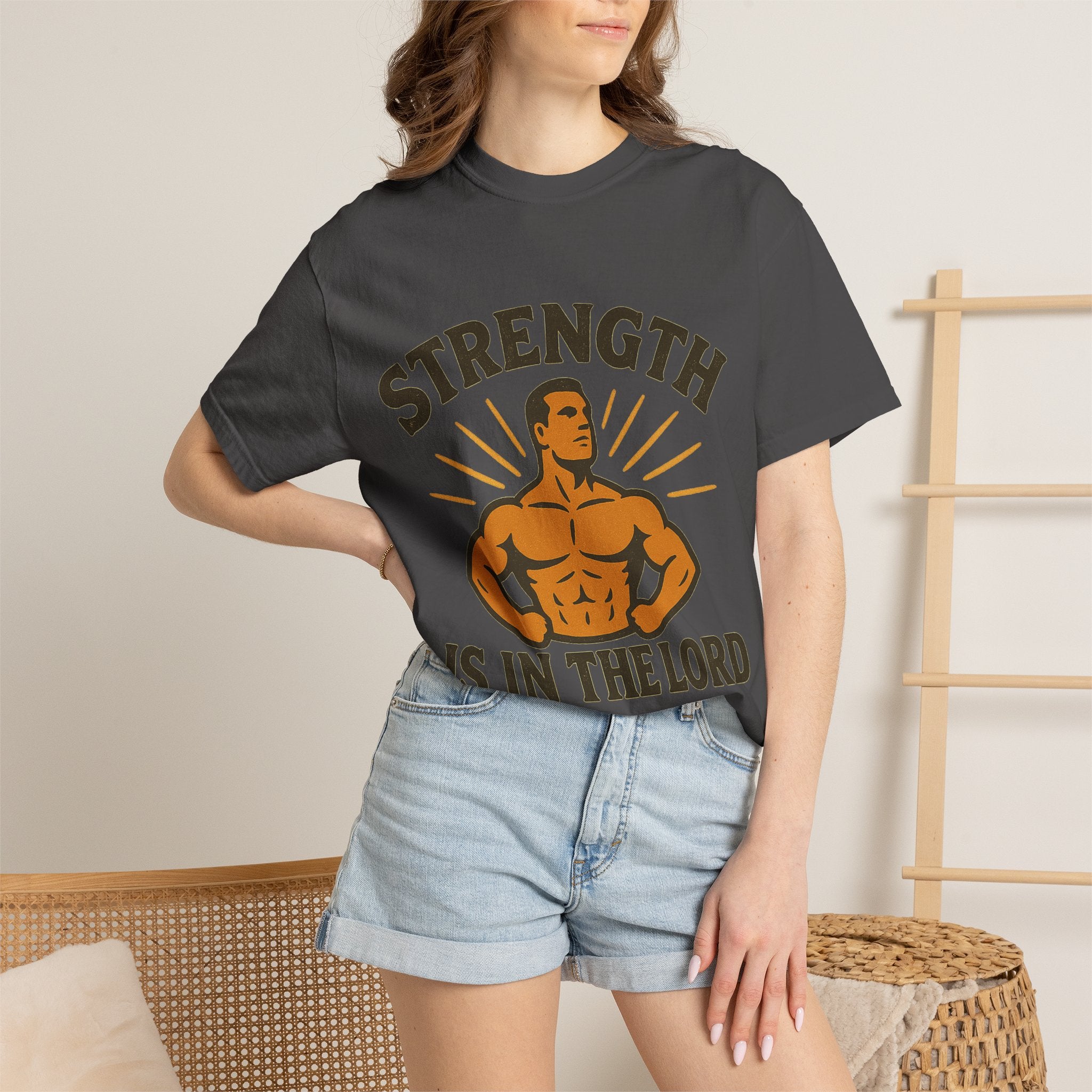 "Strength is in the Lord" Unisex Garment-Dyed T-shirt