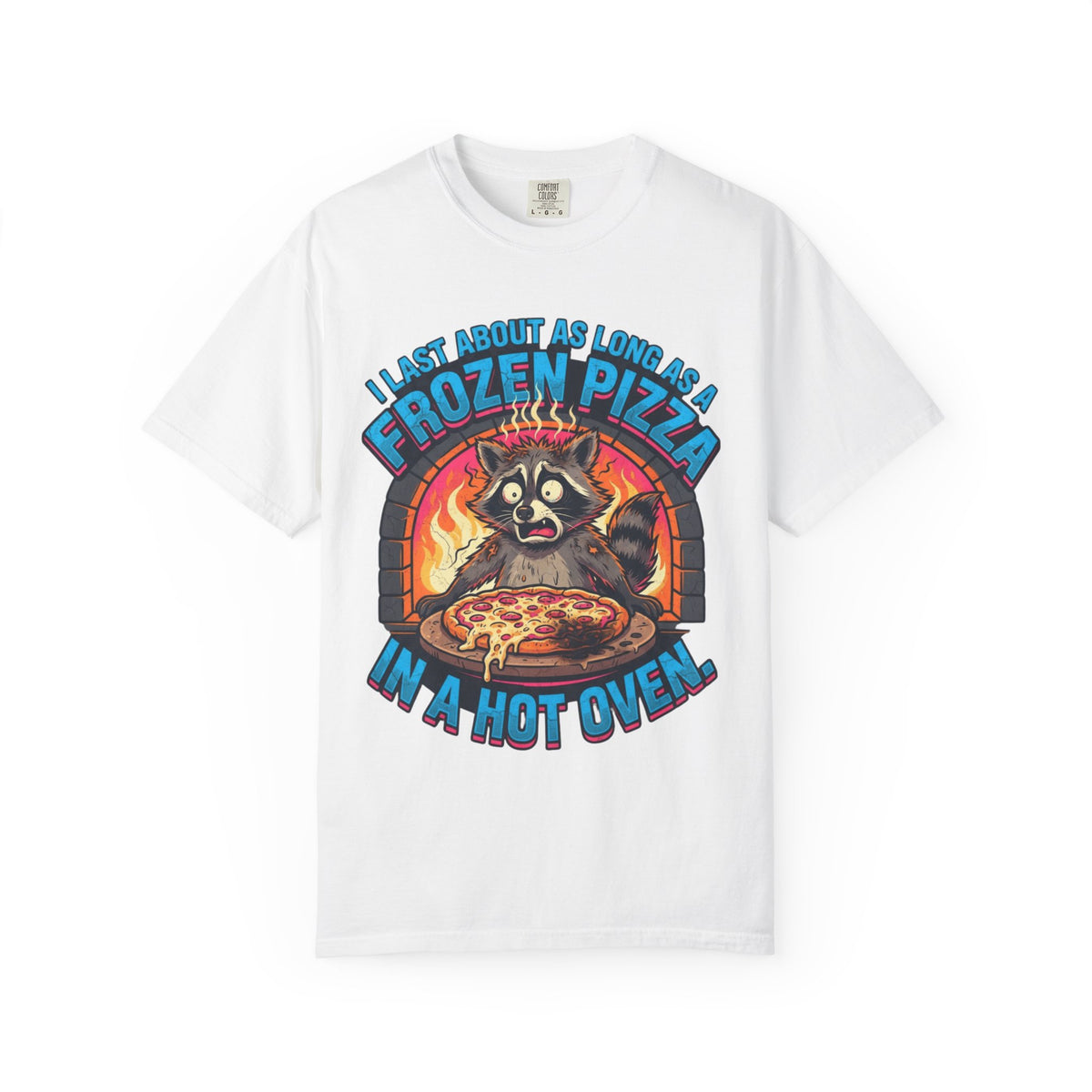Color: White | Frozen Pizza in a Hot Oven Unisex Garment-Dyed Tee