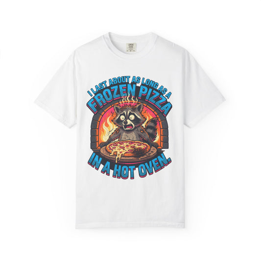 Color: White | Frozen Pizza in a Hot Oven Unisex Garment-Dyed Tee