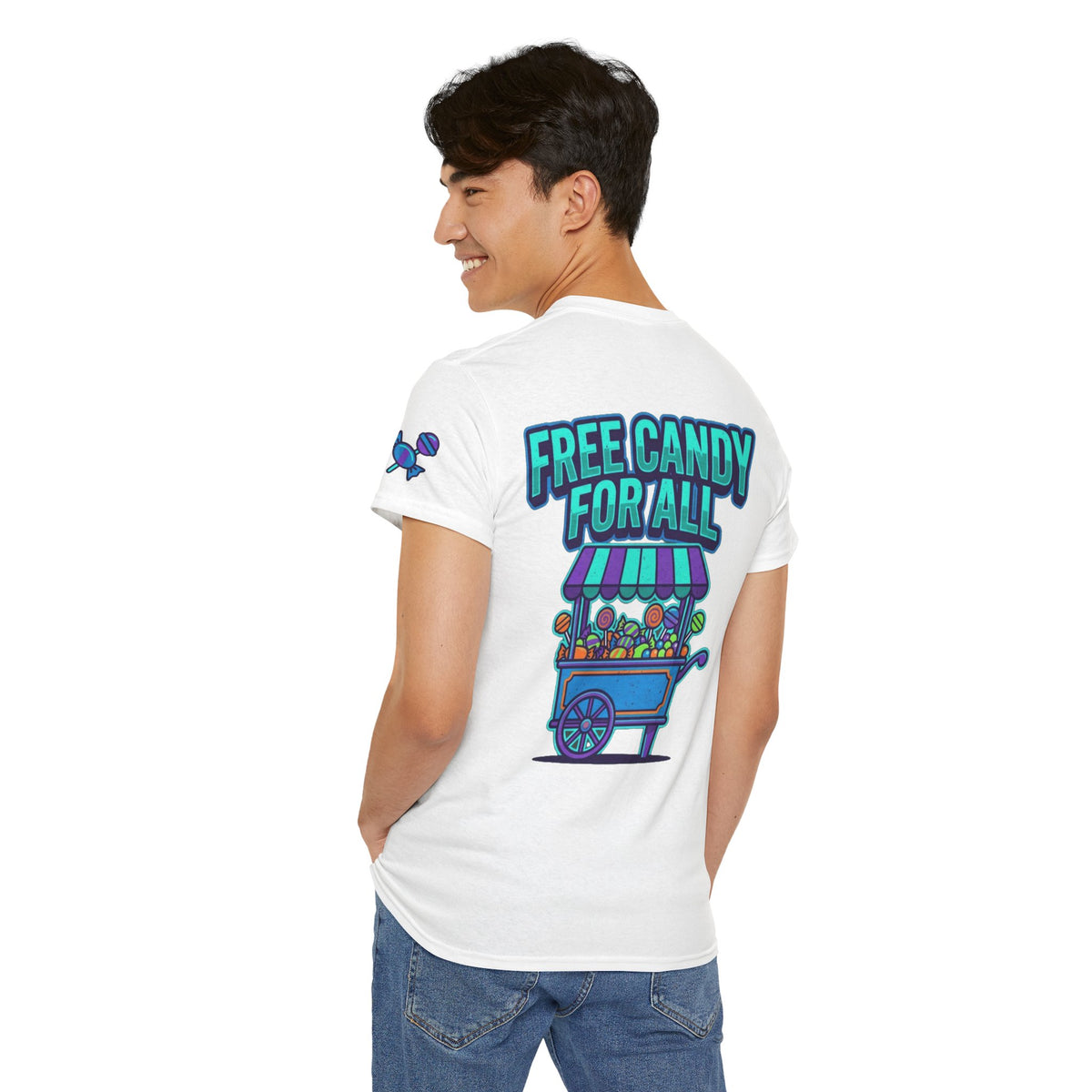 Color: White | Free Candy For All Premium Graphic Tee