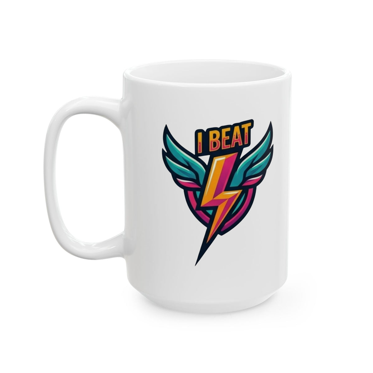 "I Beat Cancer - What is Your Superpower" White Ceramic Mug — Graphic