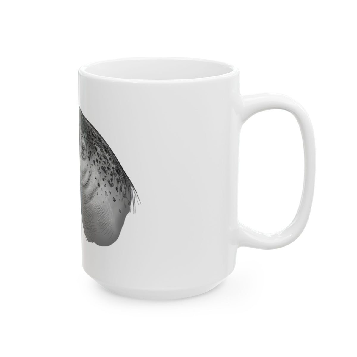 "Pencil Sketch Art Narwhal" White Ceramic Mug — Graphic