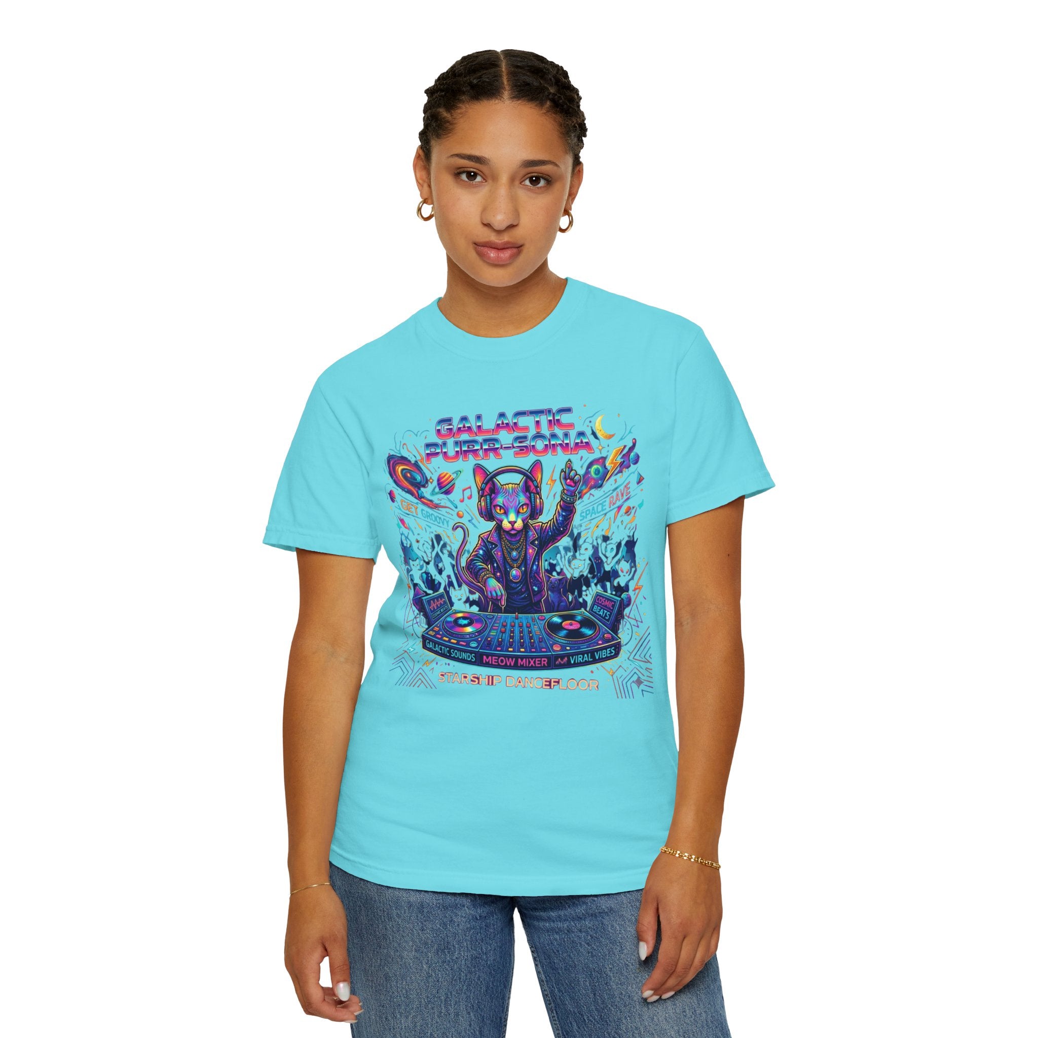 "Galactic Purr-Sona" Unisex Garment-Dyed Tee