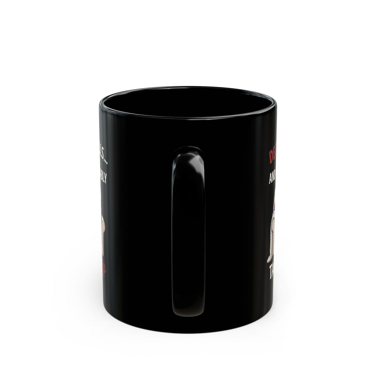 "Deck The Halls And Take A Nap" Black Ceramic Mug