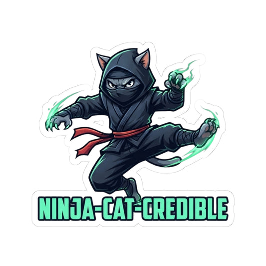 "Ninja Cat Credible" Sticker — Main