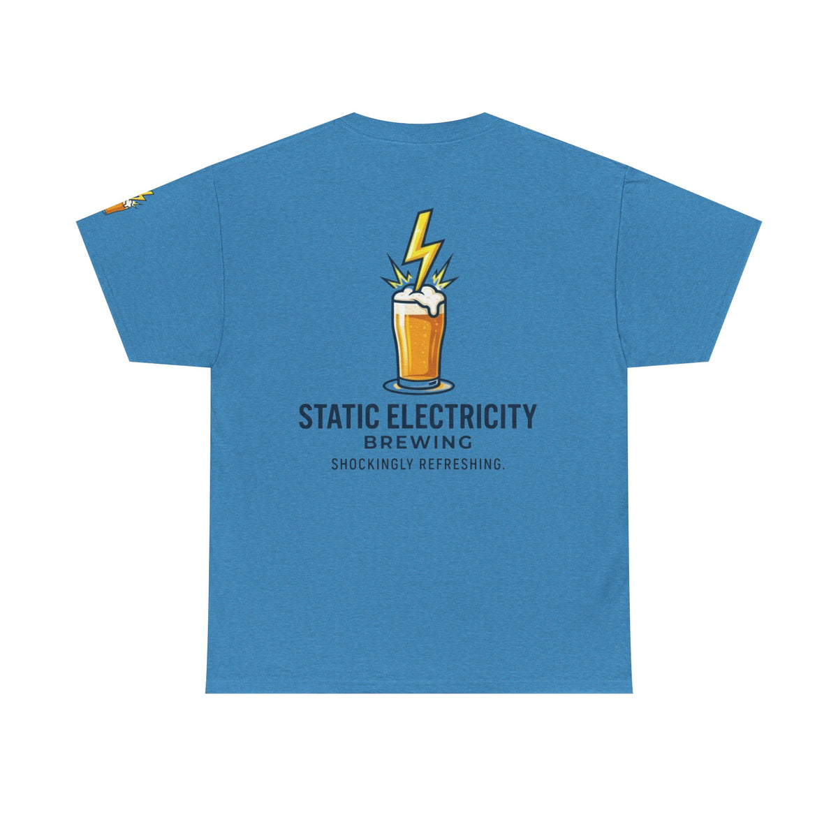 Color: Heather Sapphire | Static Electricity Brewing Premium Graphic Tee