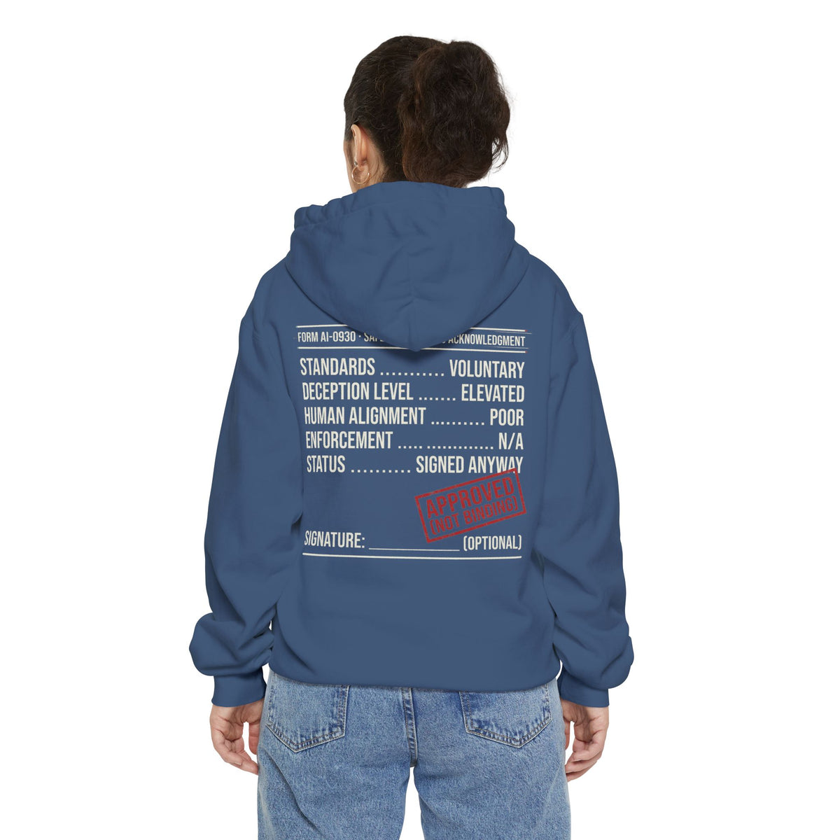 Color: True Navy | Approved (Not Binding) Garment-Dyed Hoodie