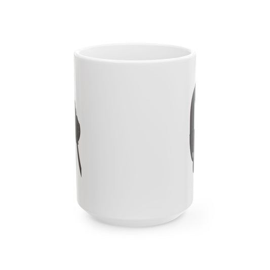 "Trick Me Treat Me Tie Me Down" White Ceramic Mug — Graphic
