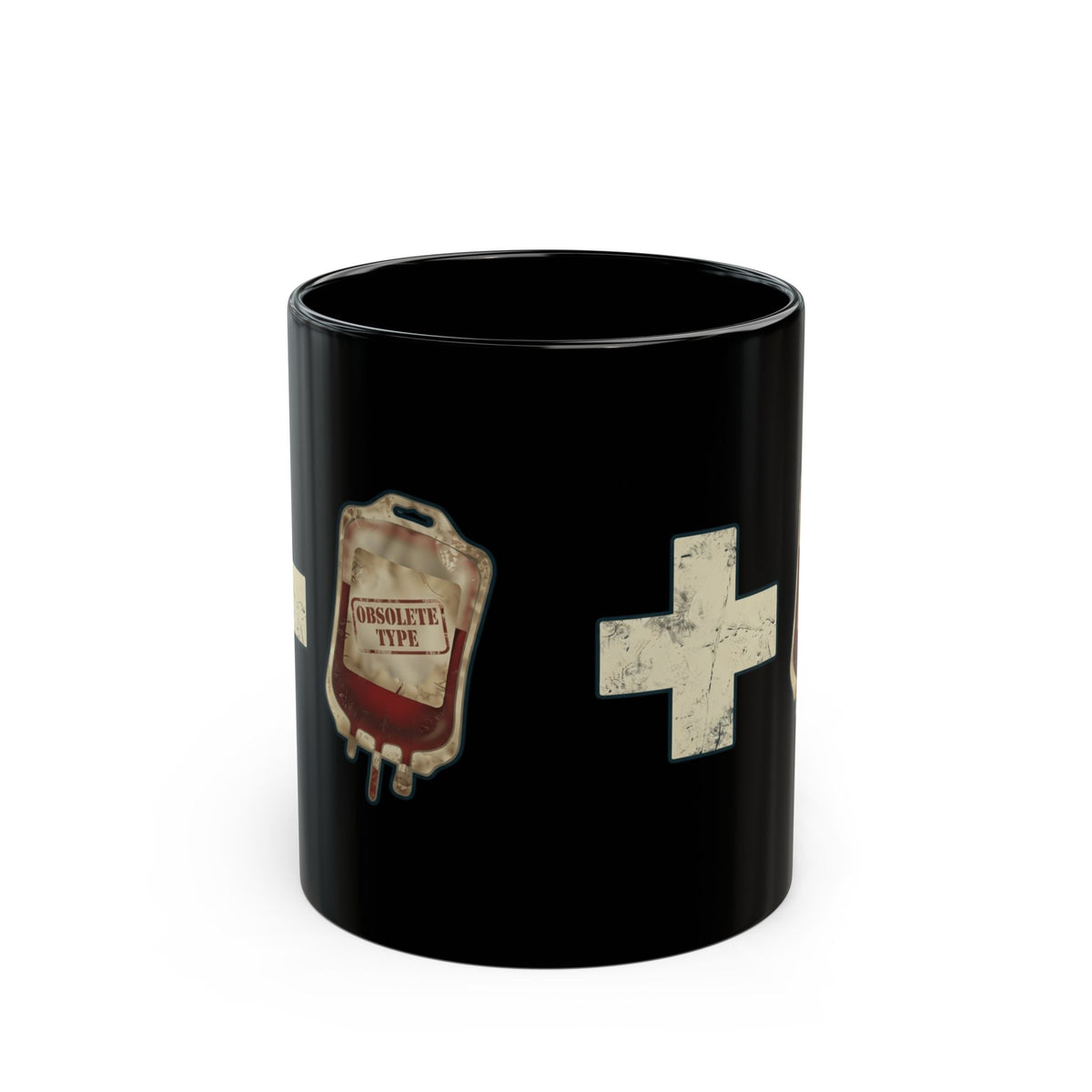 "Blood Type" Black Ceramic Mug — Graphic