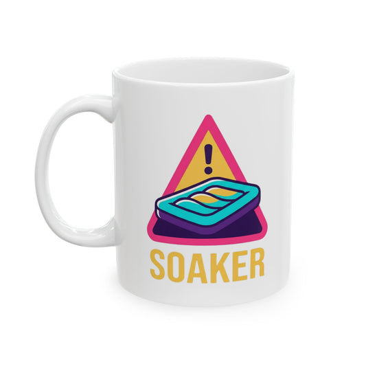 "Professional Soaker" White Ceramic Mug — Graphic