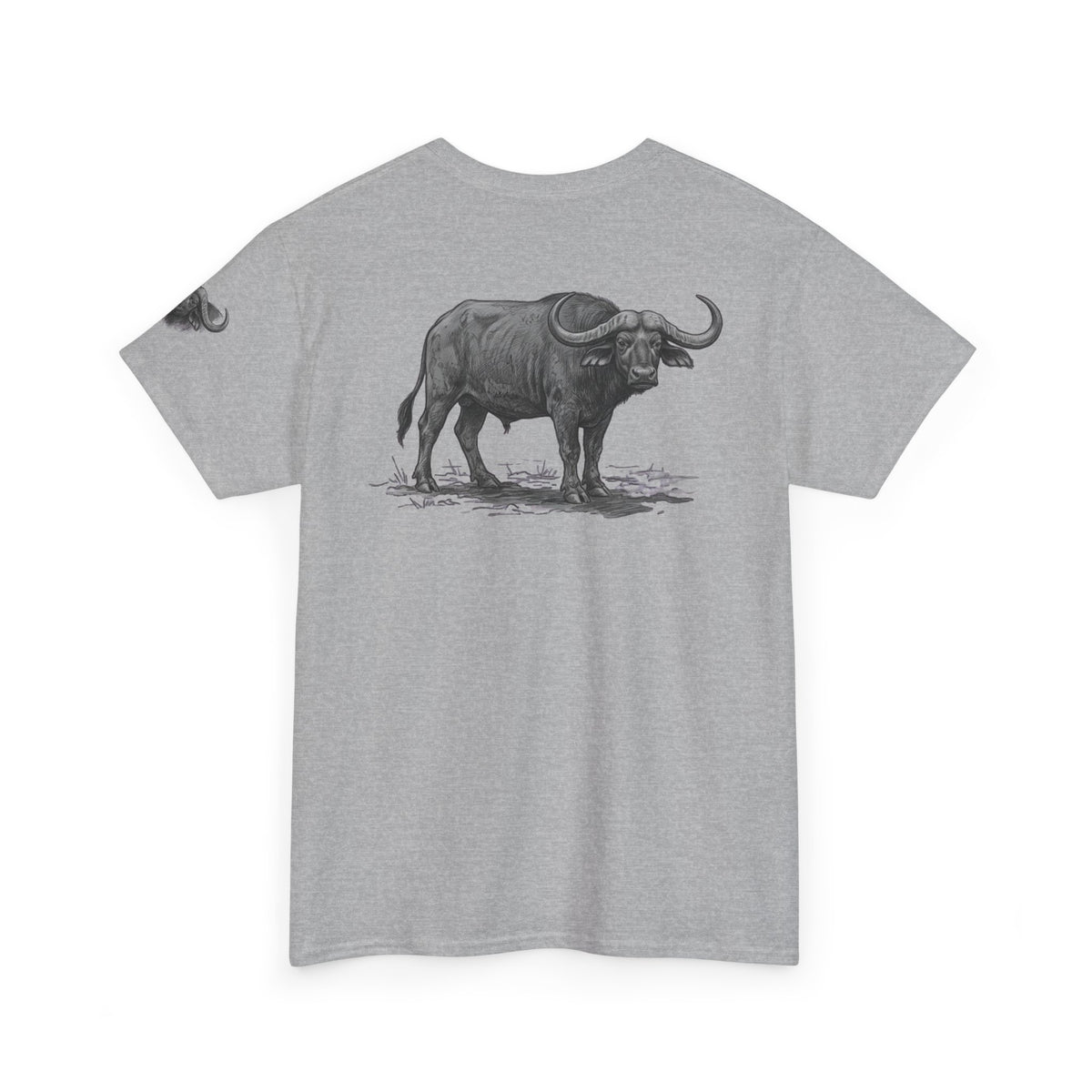 "Pencil Sketch Art Cape Buffalo" Premium Graphic Tee