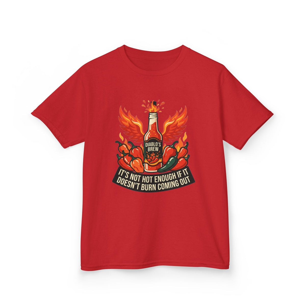 Color: Red | Burns Coming Out Kids Tee