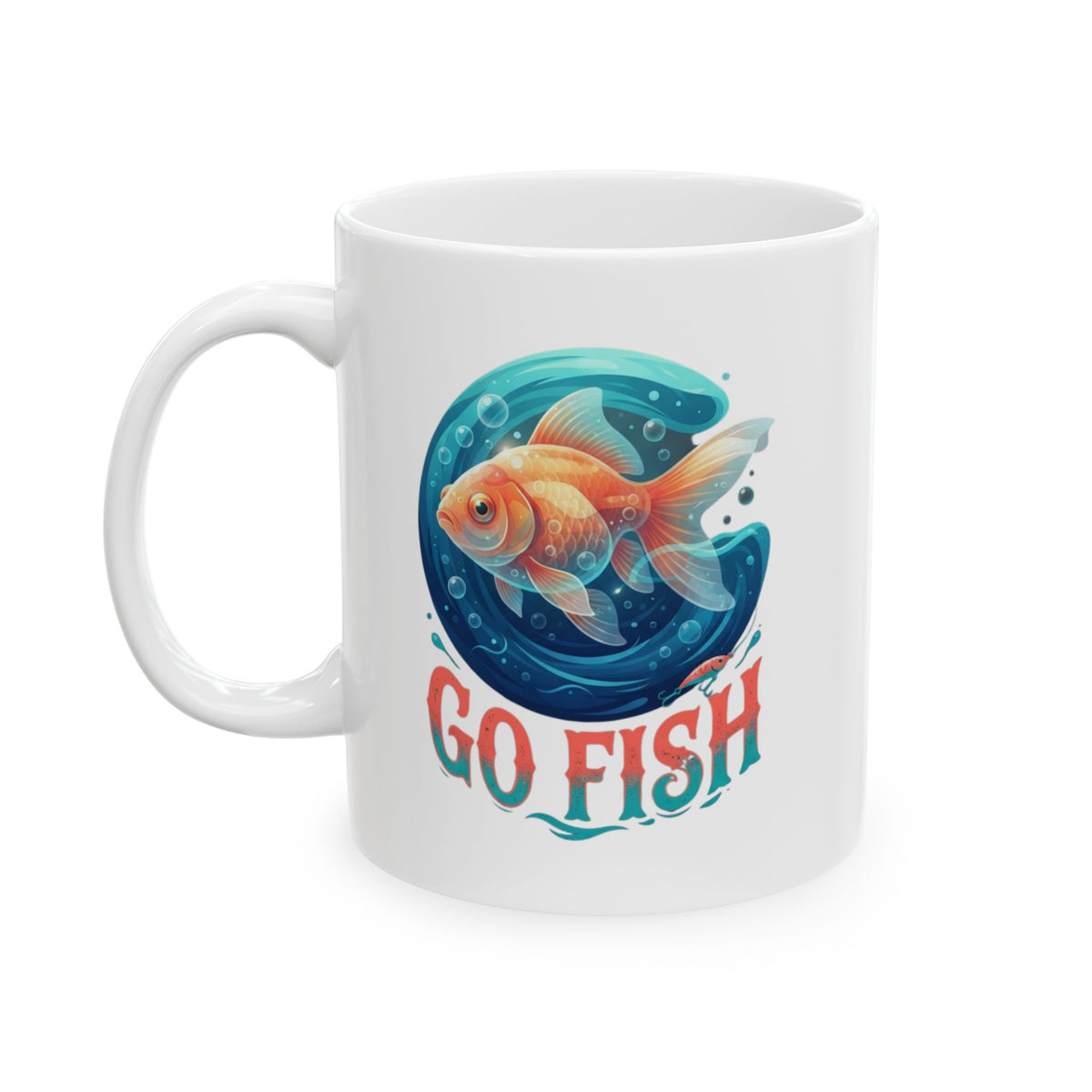 "Go Fish" White Ceramic Mug