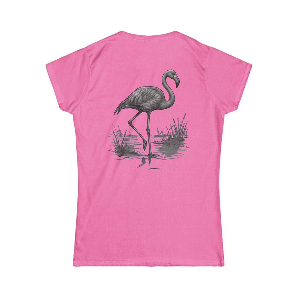 "Pencil Sketch Art Flamingo" Women's Tee