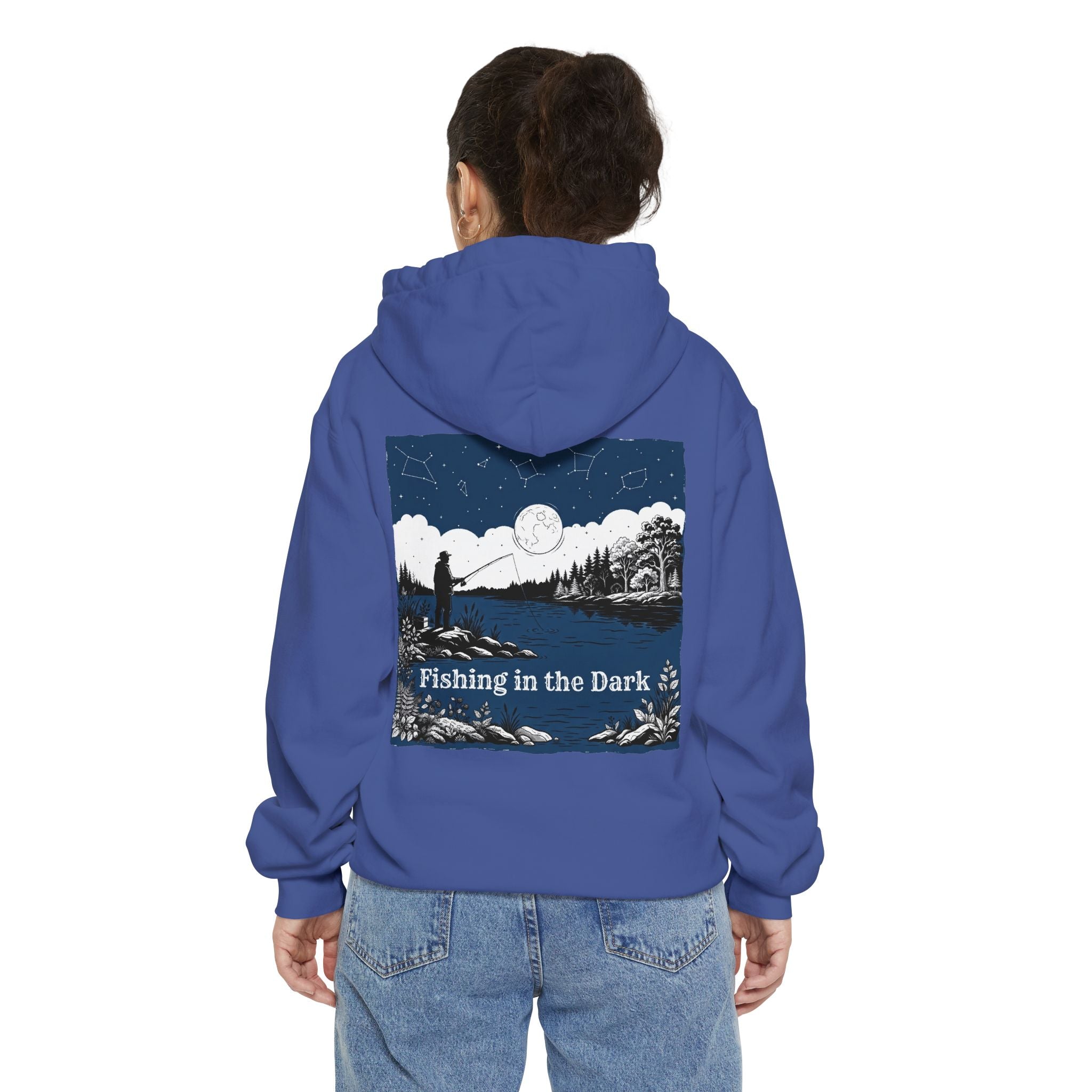 "Fishing in the Dark" Garment-Dyed Hoodie