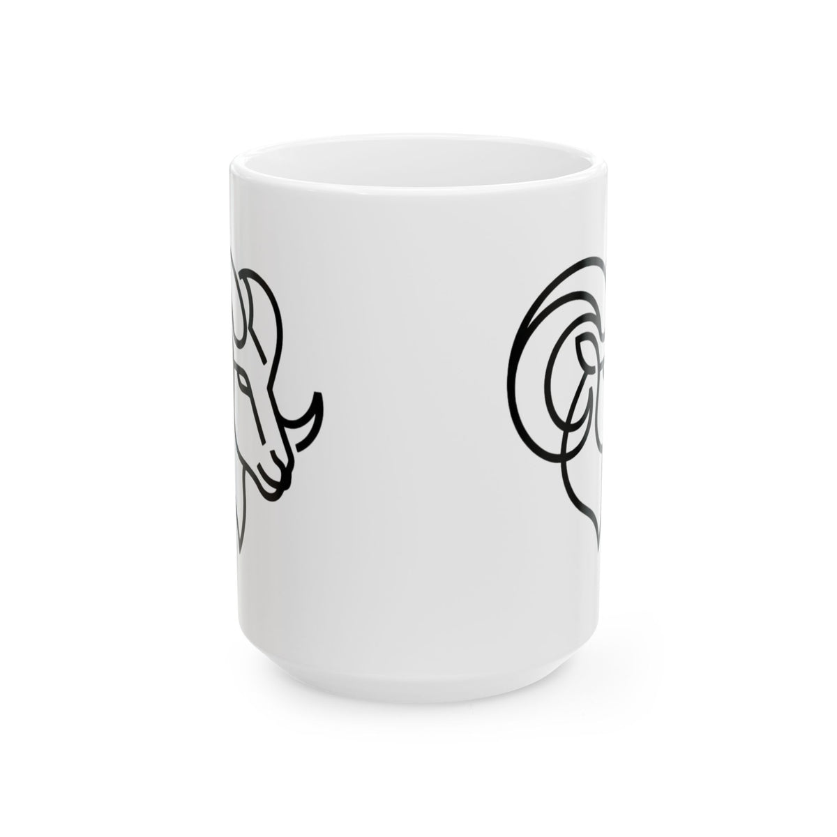"Aries The Minimalist Ram" White Ceramic Mug — Graphic