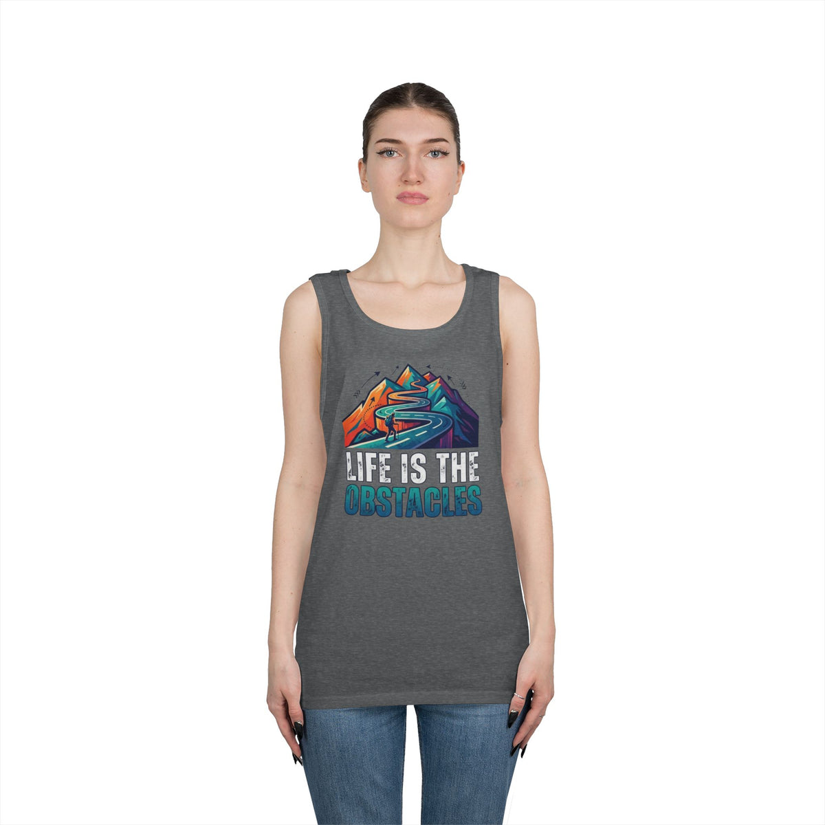 Color: Graphite Heather | Life Is The Obstacles Tank Top