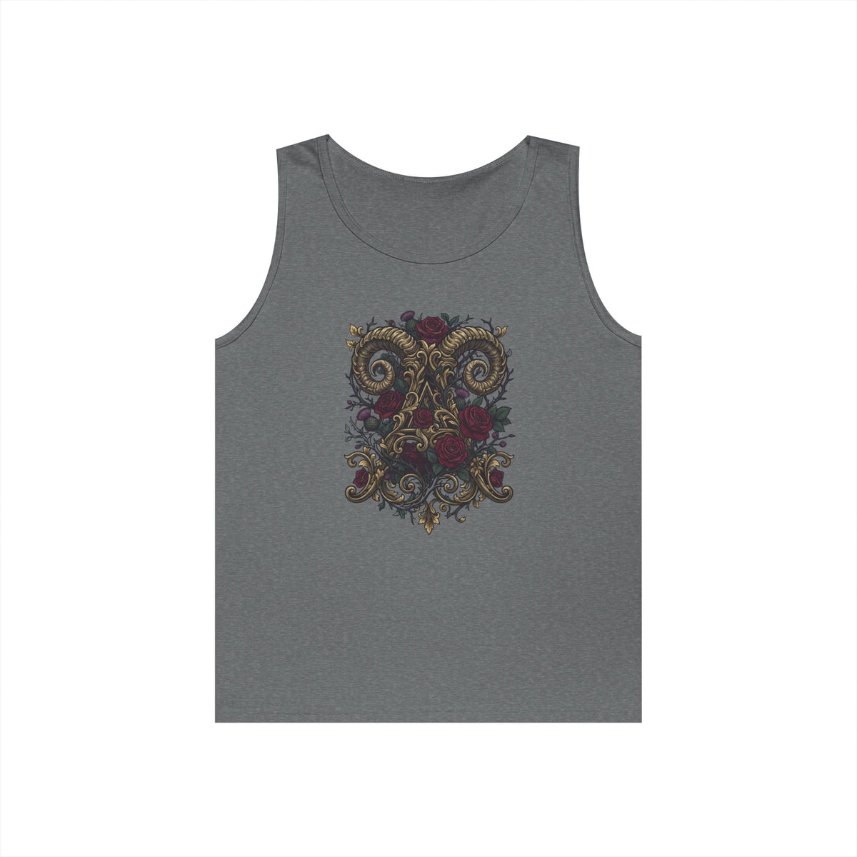 Color: Graphite Heather | Floral Monogram Aries Tank Top