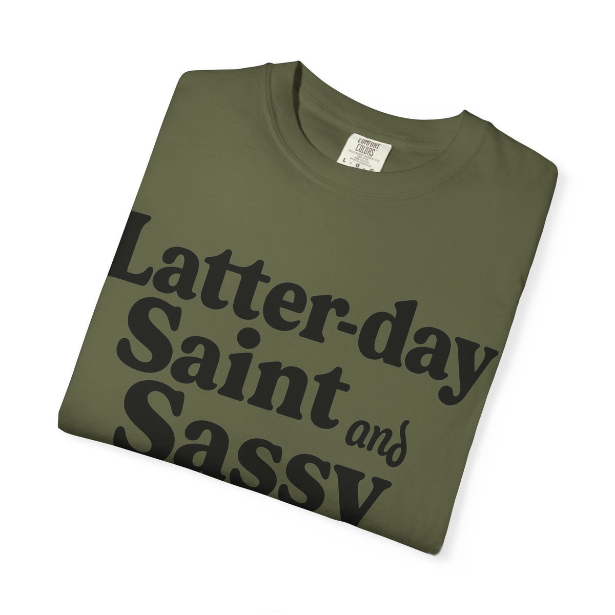 Color: Hemp | Latter-day Saint and Sassy Unisex Garment-Dyed T-shirt