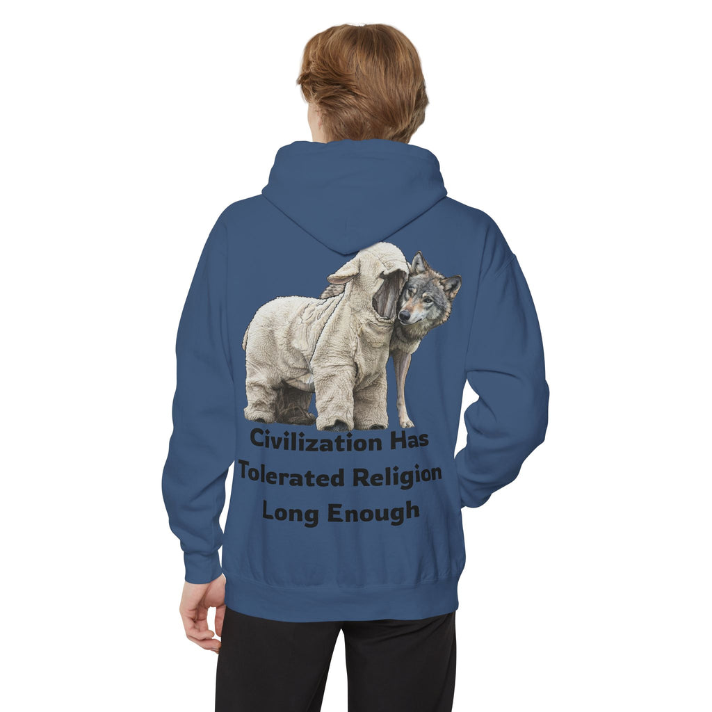 "Civilization Tolerated Religion" Garment-Dyed Hoodie