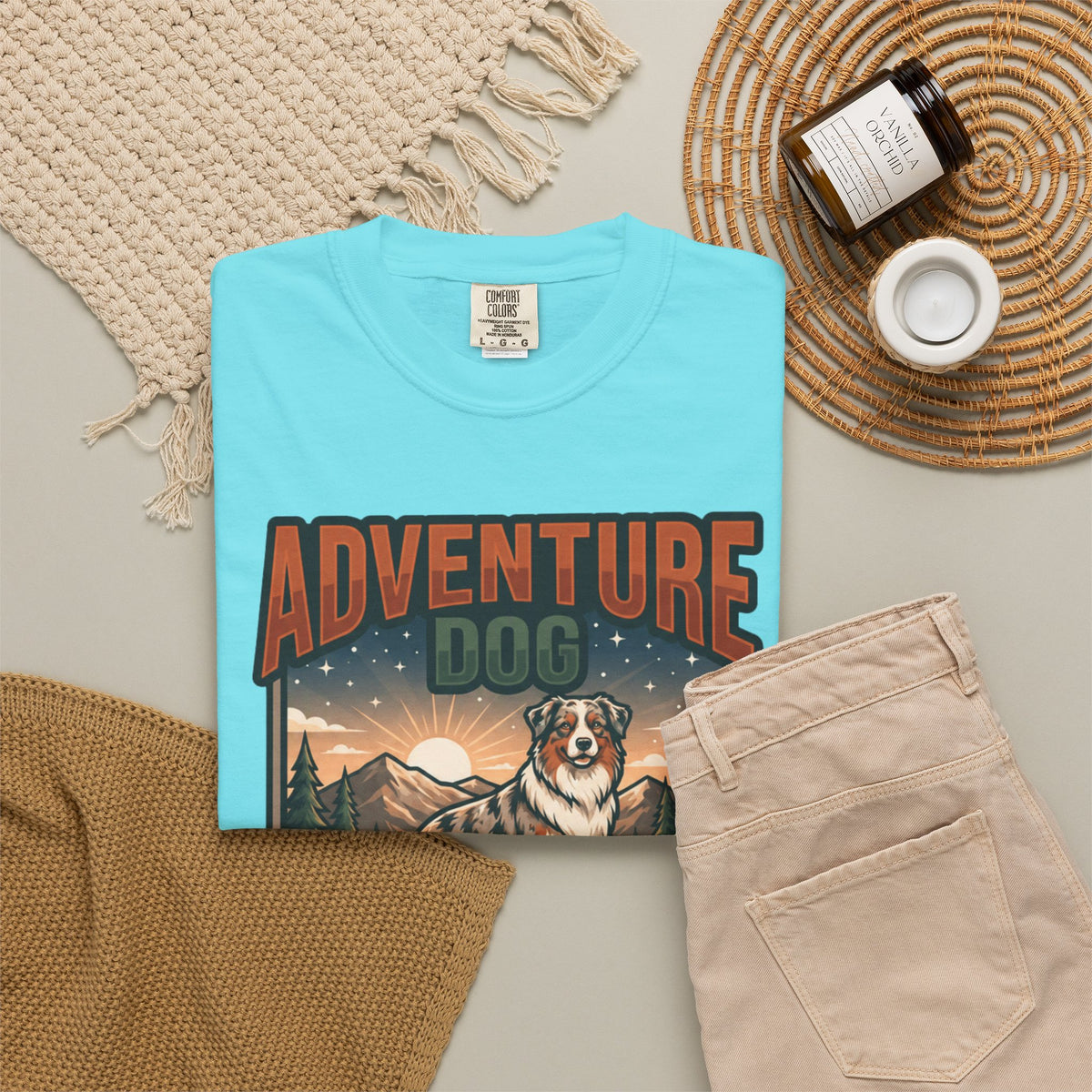 "Adventure Dog" Unisex Garment-Dyed Tee
