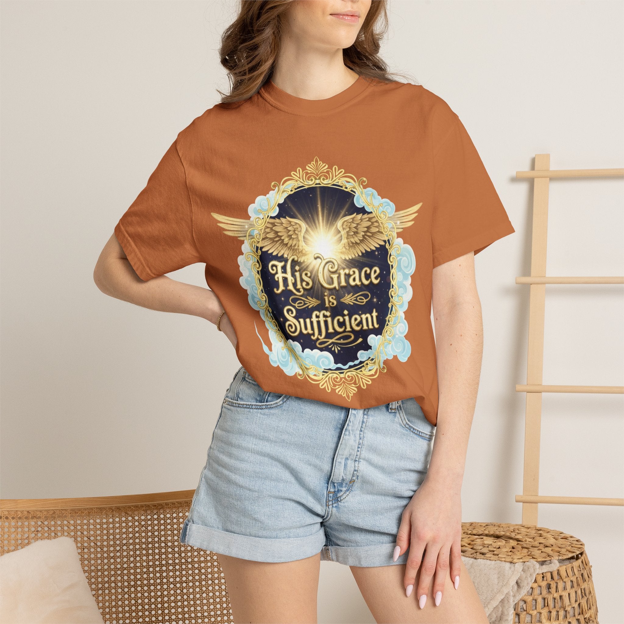 "His Grace is Sufficient" Unisex Garment-Dyed T-shirt