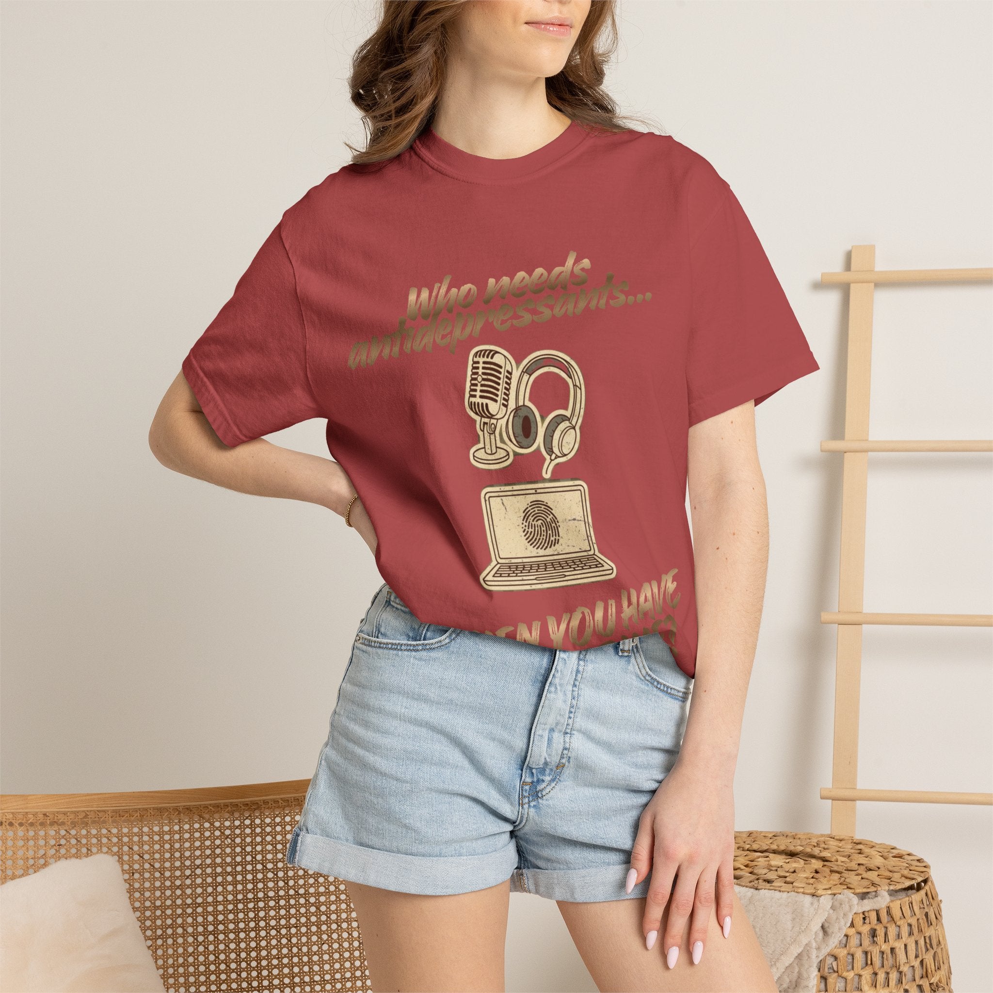 “Who Needs Antidepressants… When You Have True Crime?” Unisex Garment-Dyed T-shirt