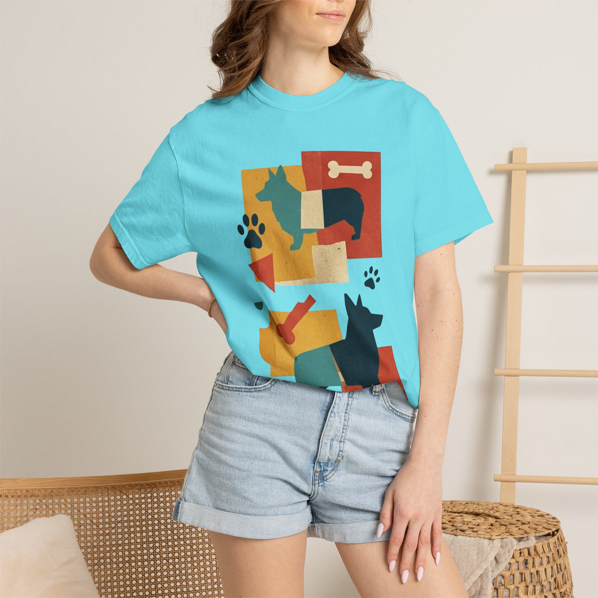 Color: Lagoon Blue | Dogs and Bones Unisex Garment-Dyed Tee