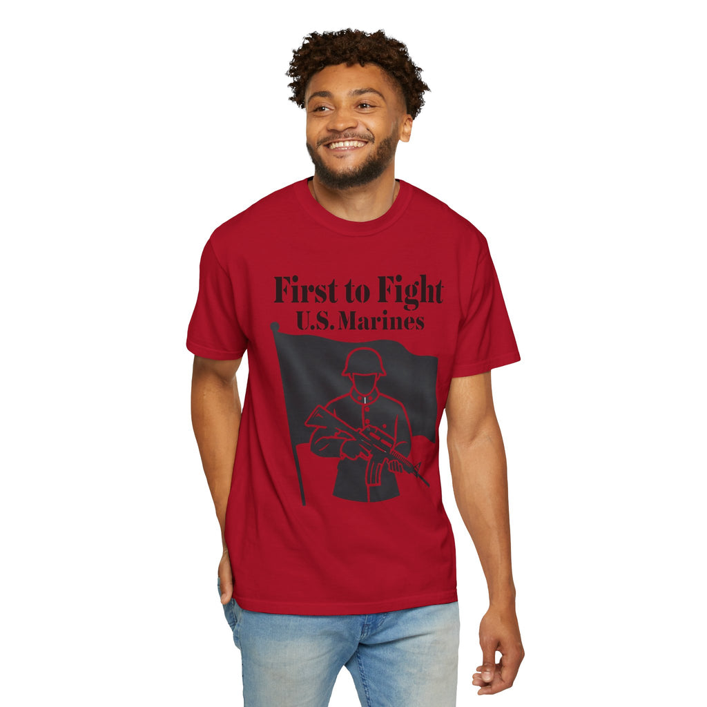 "First to Fight" Unisex Garment-Dyed T-shirt