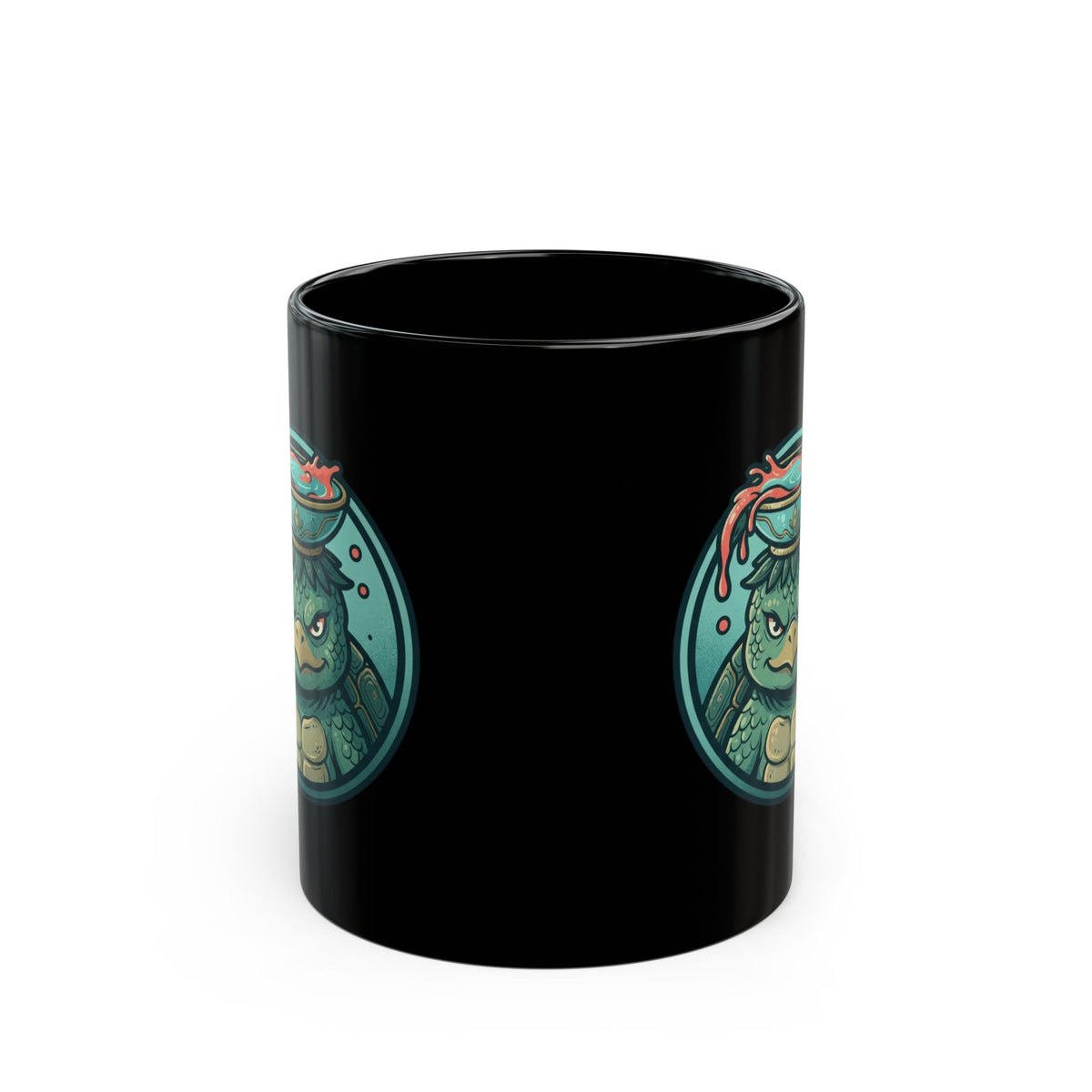 "Kappa (Japanese Folklore)" Black Ceramic Mug — Graphic