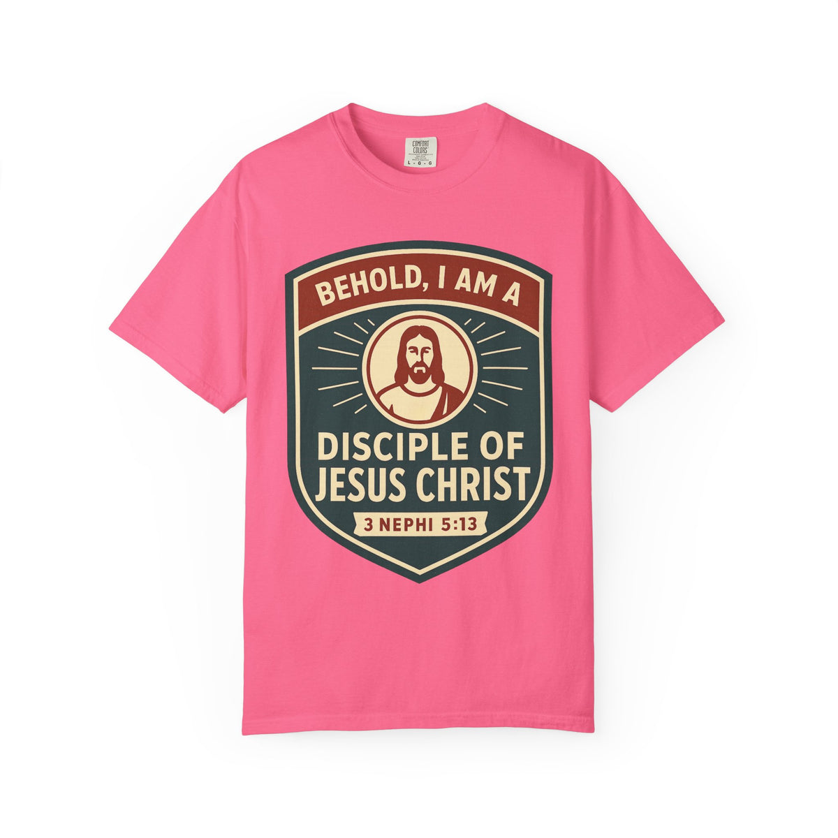 Color: Crunchberry | Behold, I am a Disciple of Jesus Christ Unisex Garment-Dyed T-shirt