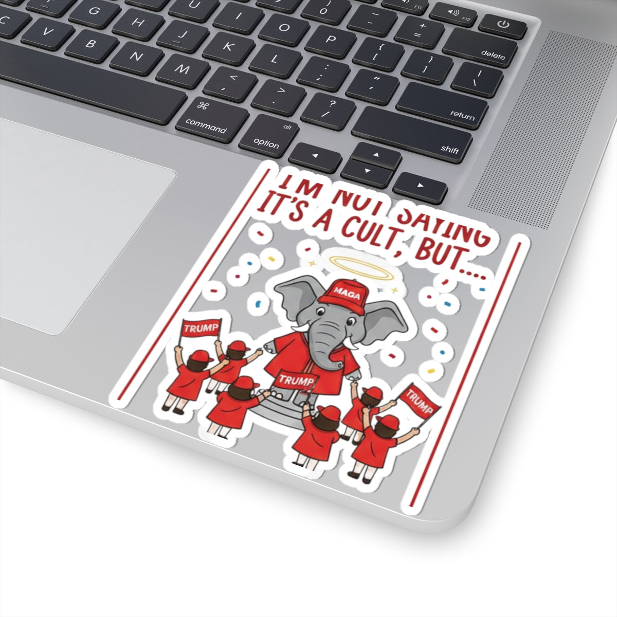 Red Hat Intervention Shirt | Kiss-Cut Sticker — AttitudeShirts