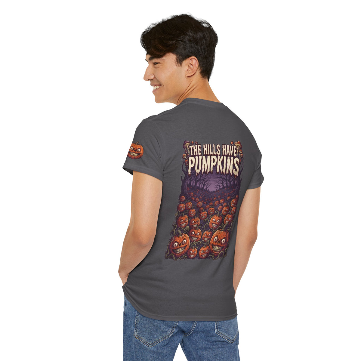 Color: Charcoal | The Hills Have Pumpkins Premium Graphic Tee