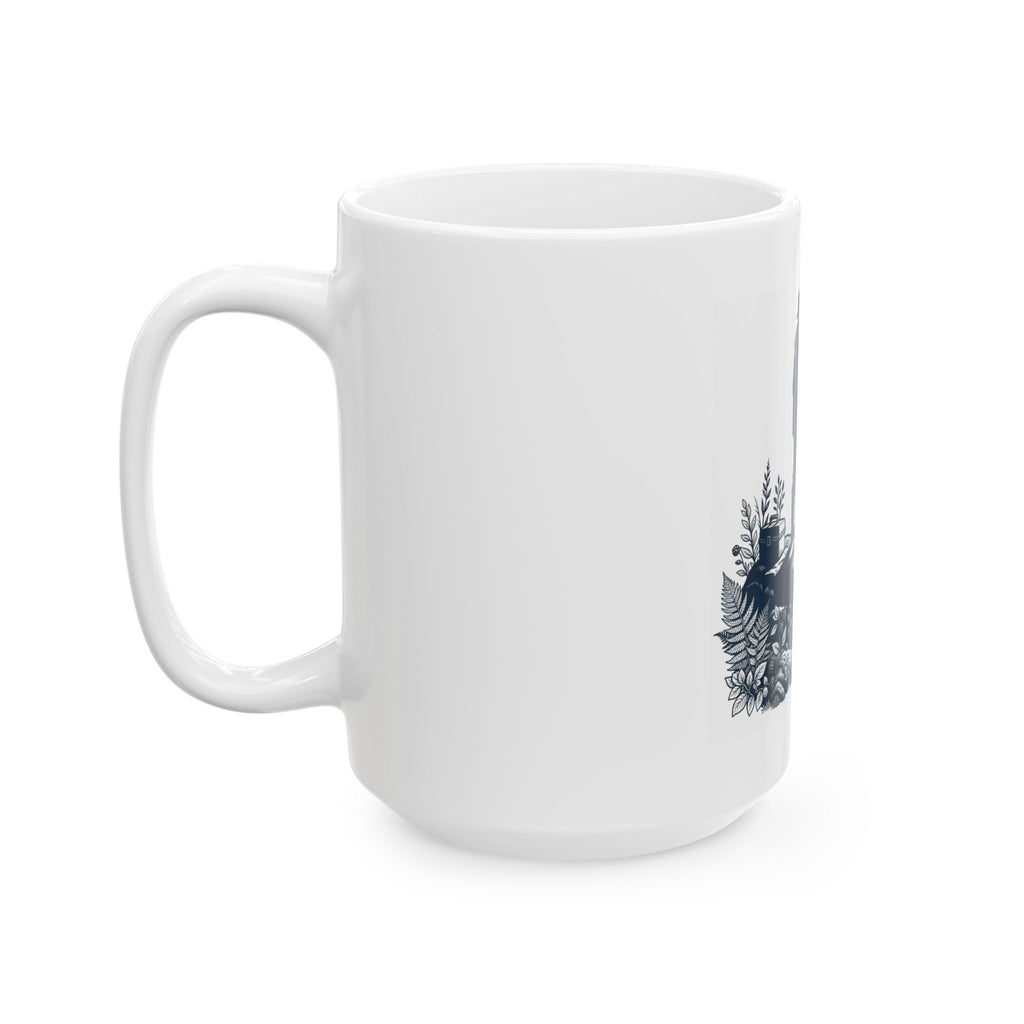 "Fishing" White Ceramic Mug