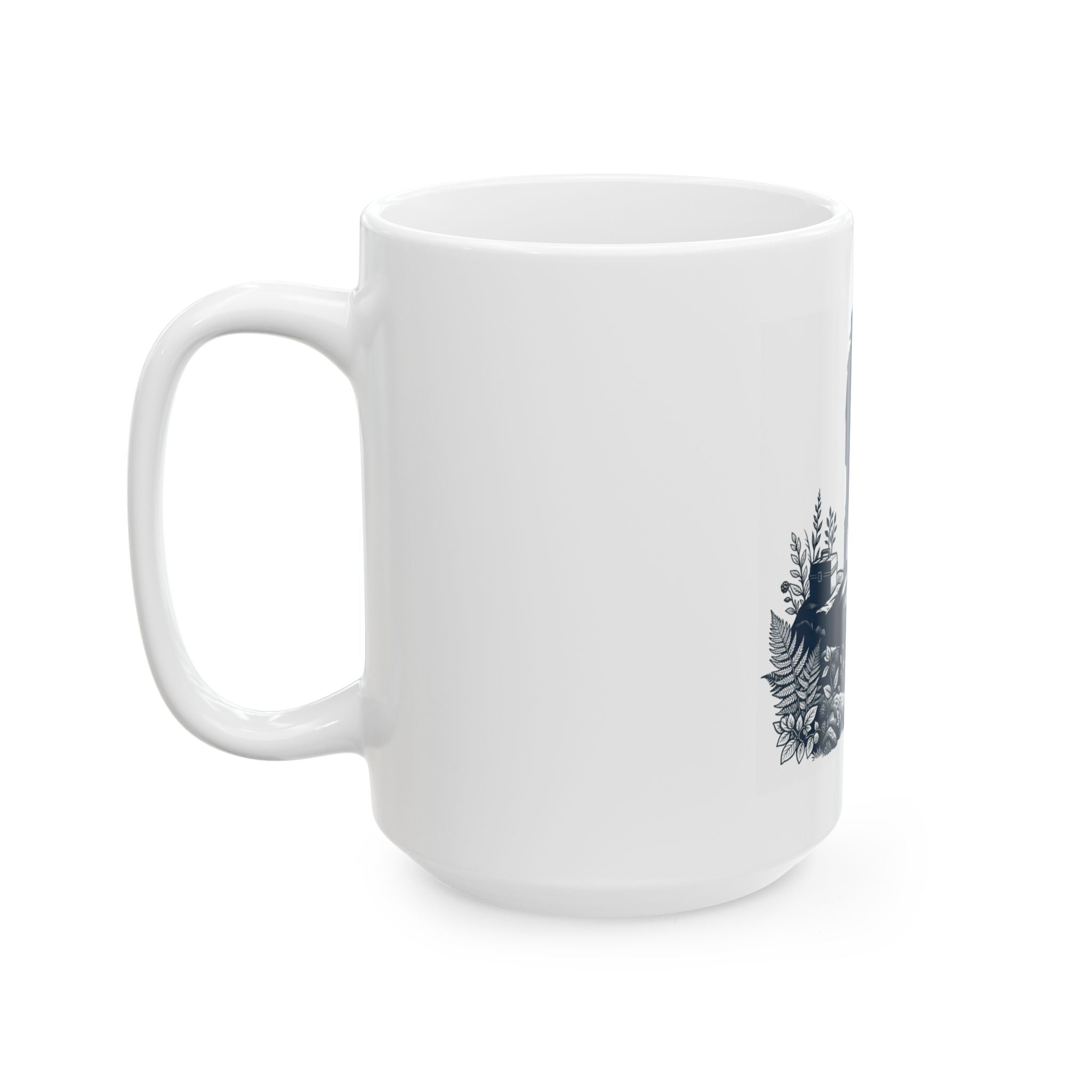 "Fishing" White Ceramic Mug