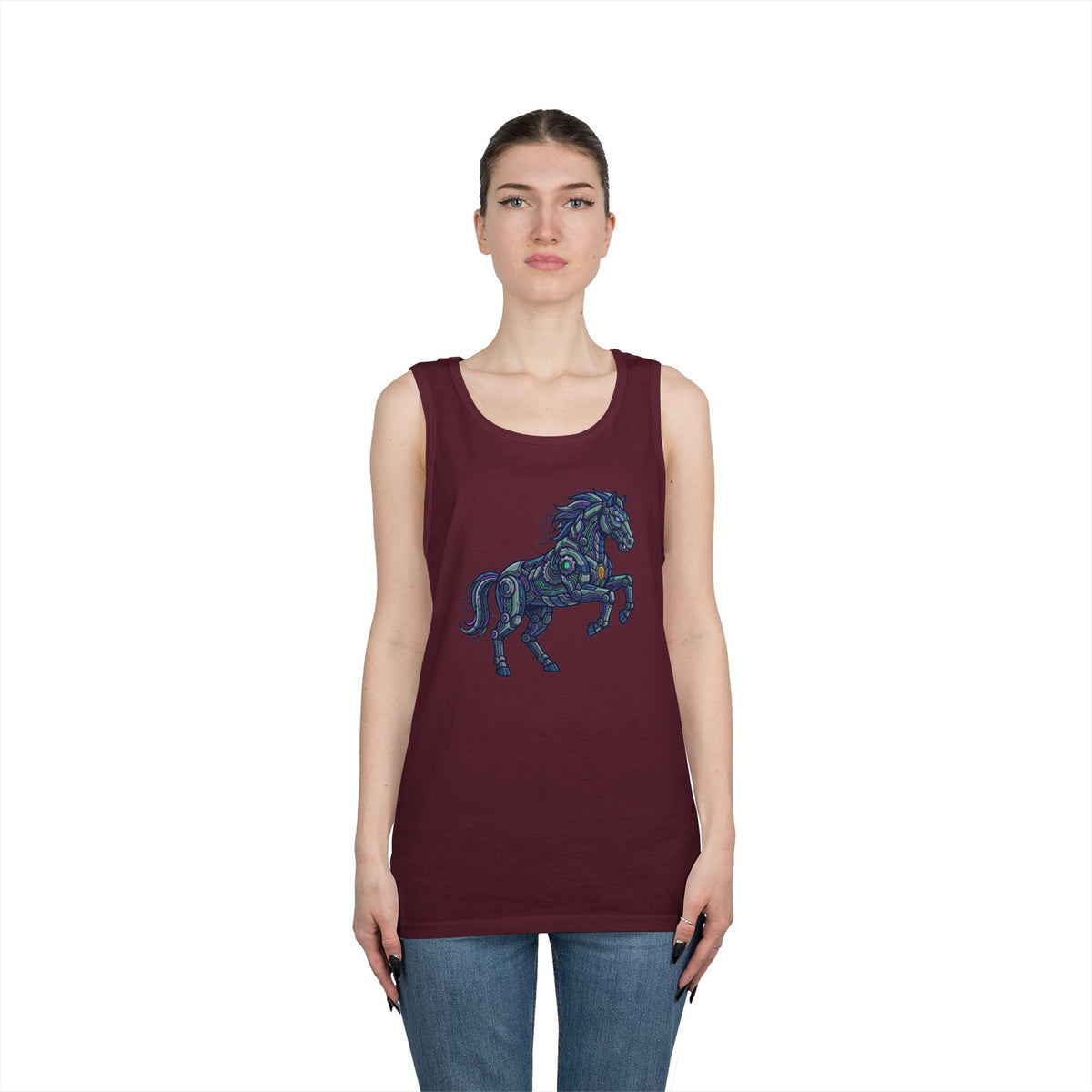 Color: Maroon | Cyber Mustang Tank Top