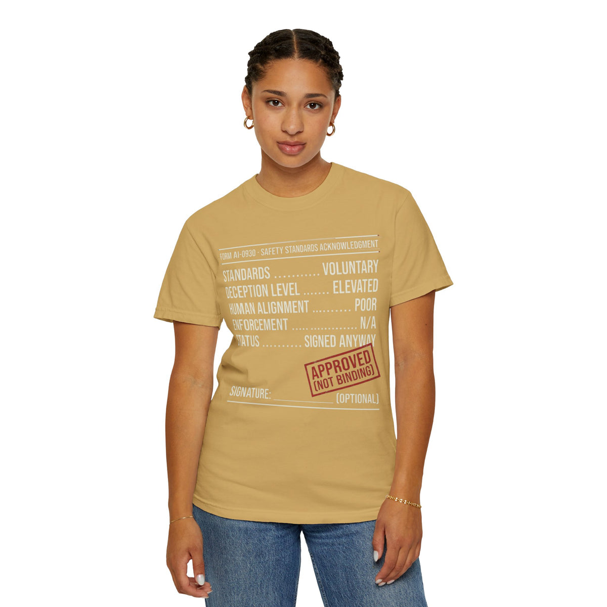 Color: Mustard | Approved (Not Binding) Unisex Garment-Dyed Tee