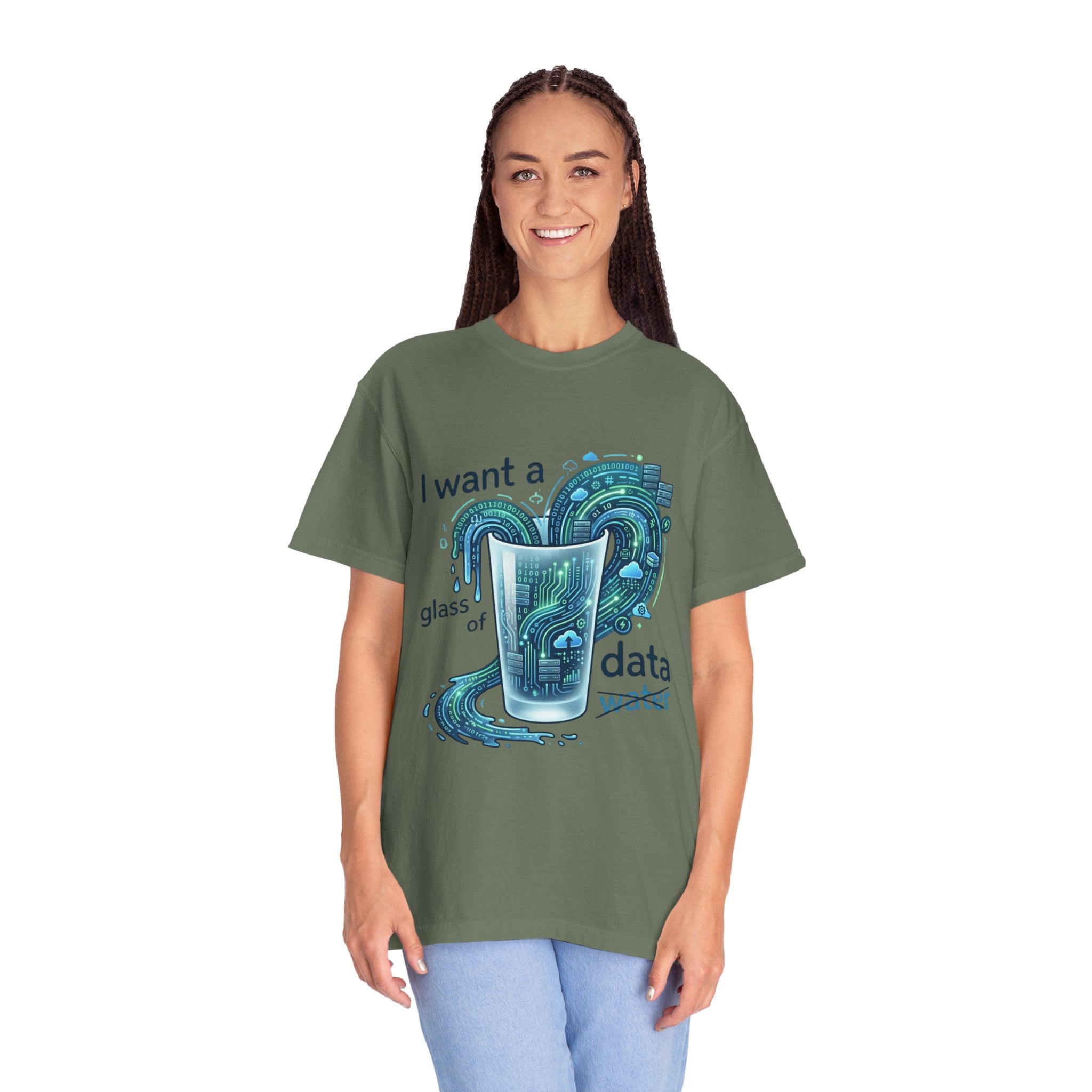 "Data Not Water" Unisex Garment-Dyed Tee