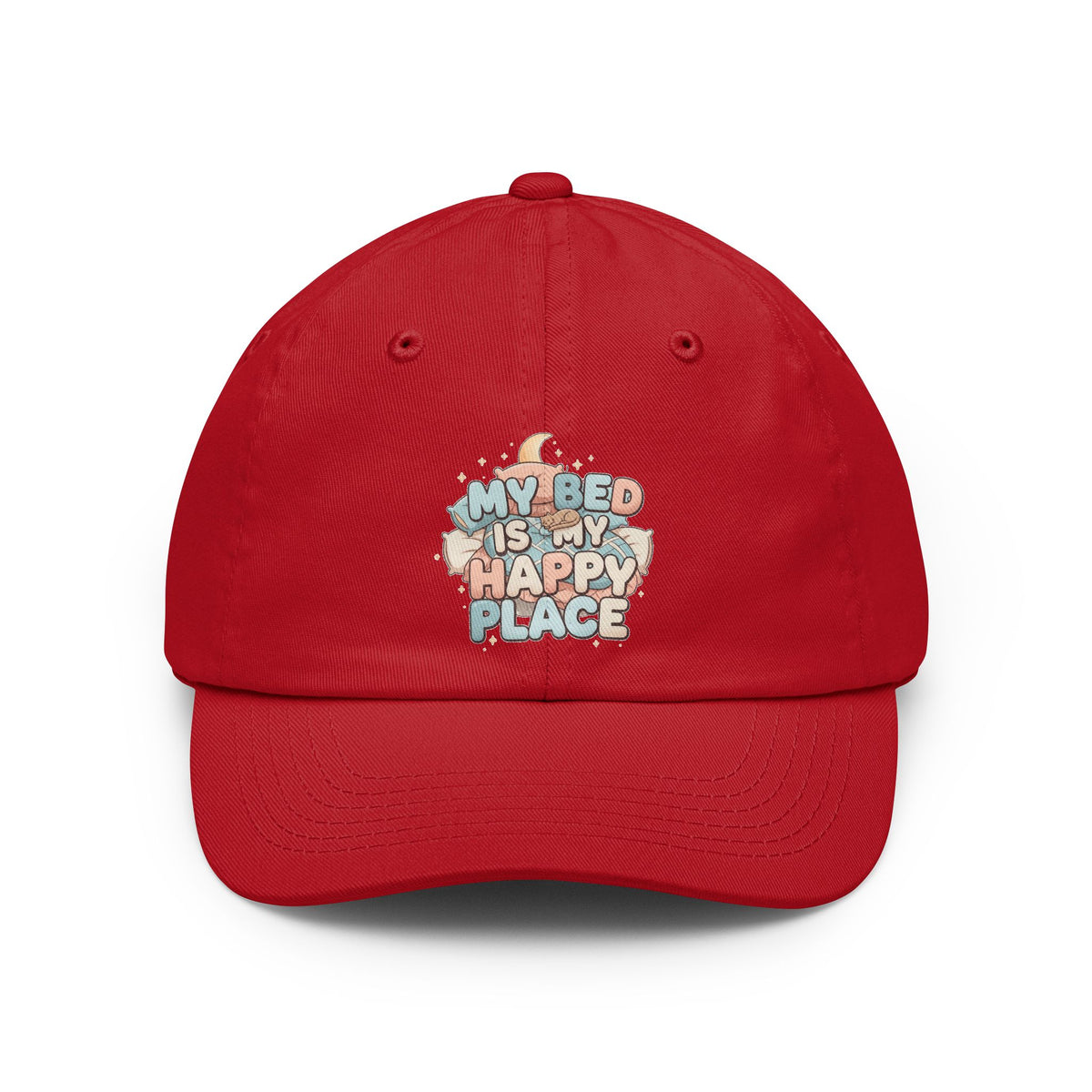 Color: Red | My Bed is My Happy Place Dad Hat
