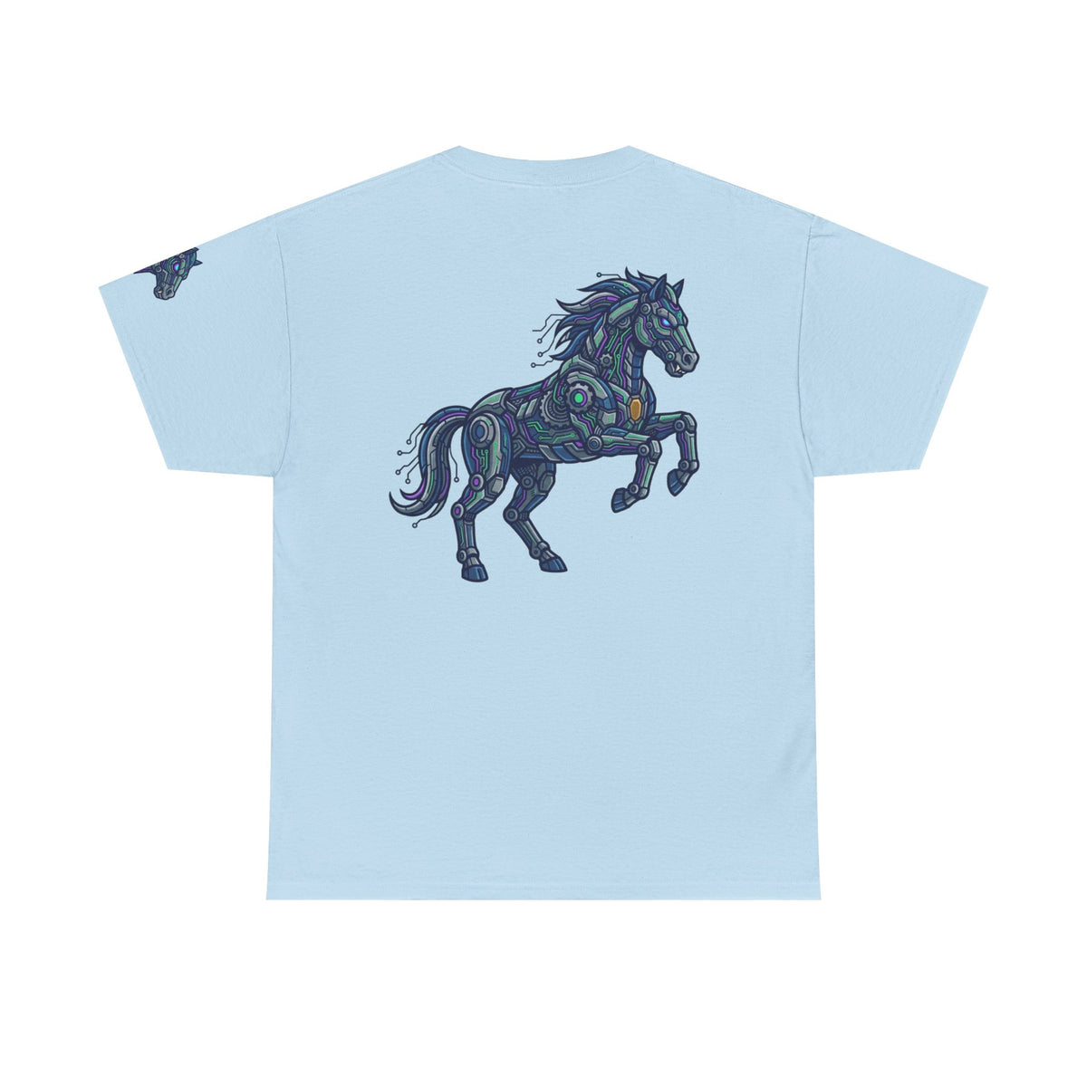 Color: Light Blue | Cyber Mustang Premium Graphic Tee