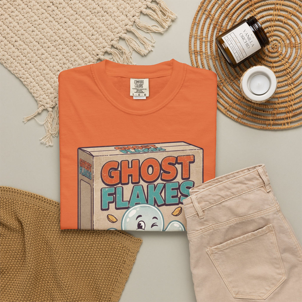 "Ghost Flakes" Unisex Garment-Dyed Tee