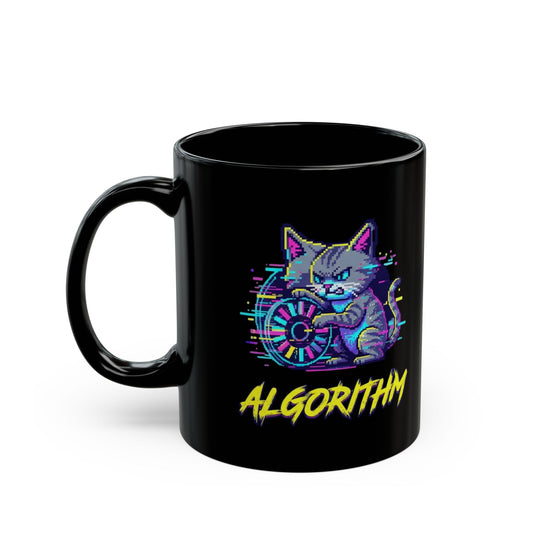 "Keep Calm And Blame The Algorithm" Black Ceramic Mug — Graphic