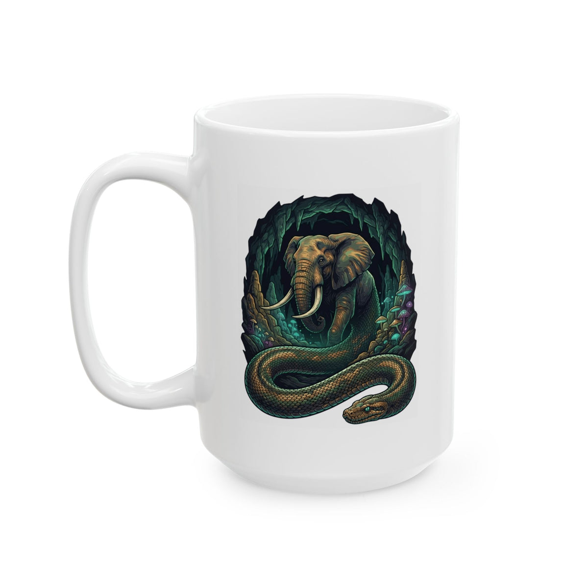 "Grootslang (South African Mythology)" White Ceramic Mug