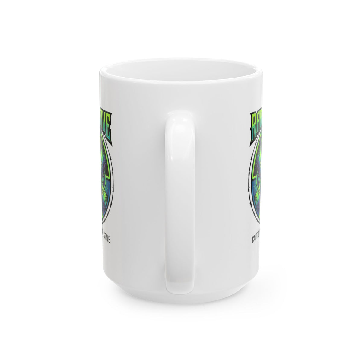 "Radioactive Apparel" White Ceramic Mug