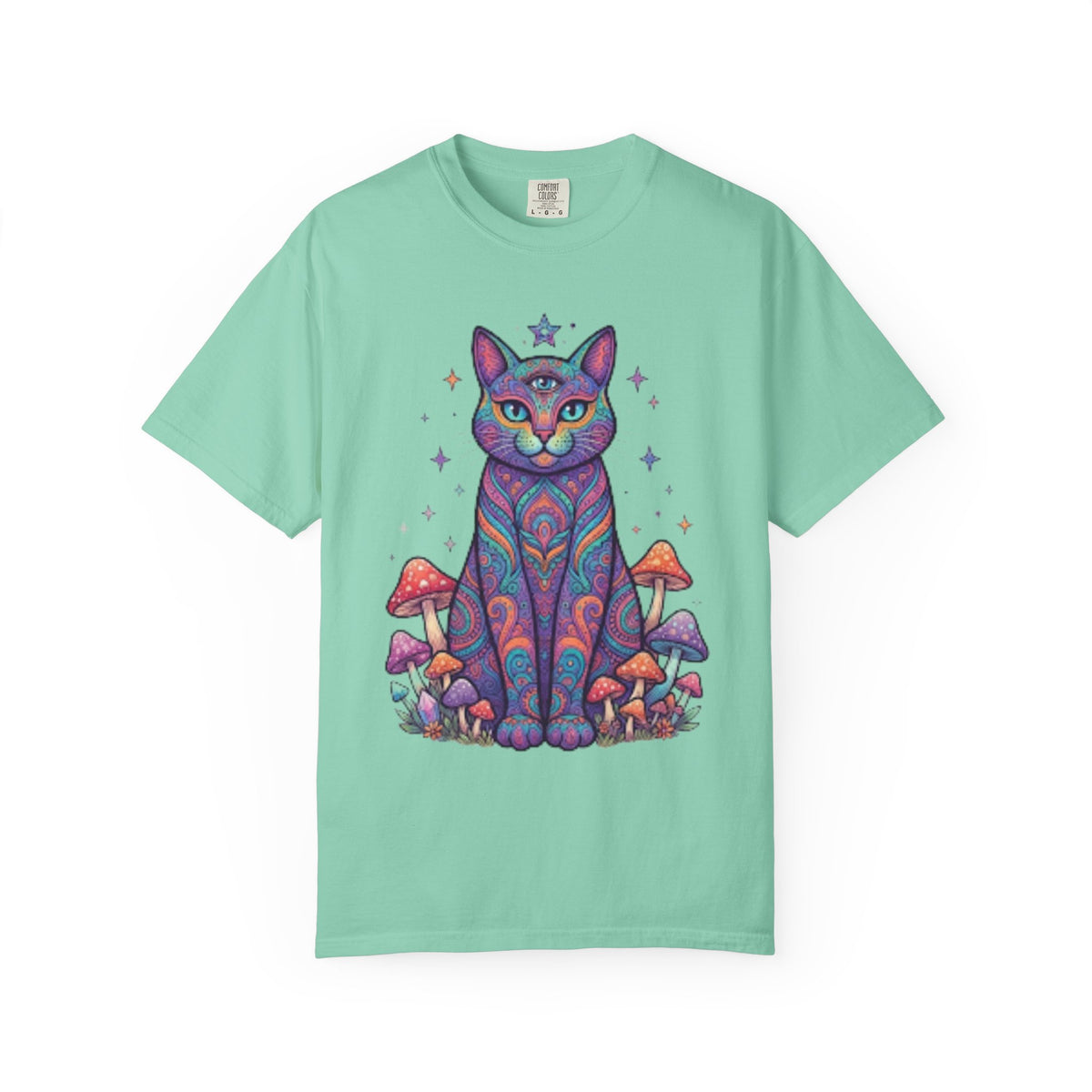 "Hippy Cat" Unisex Garment-Dyed Tee