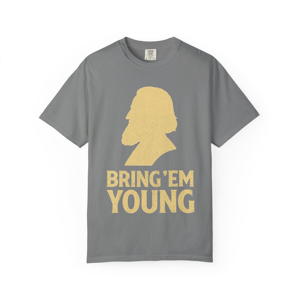 Color: Grey | Bring 'Em Young Unisex Garment-Dyed T-shirt
