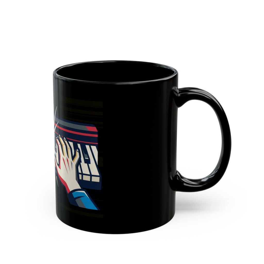 "Imagine What Else These Fingers Can Do" Black Ceramic Mug — Graphic