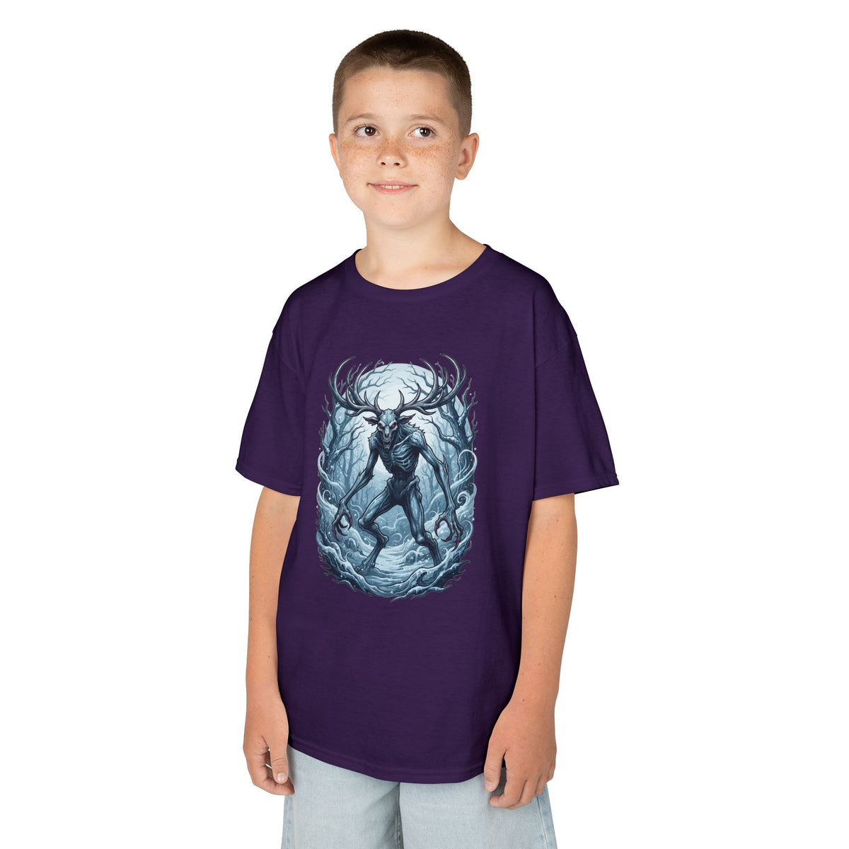 Color: Purple | Wendigo (Algonquian Folklore) Kids Tee