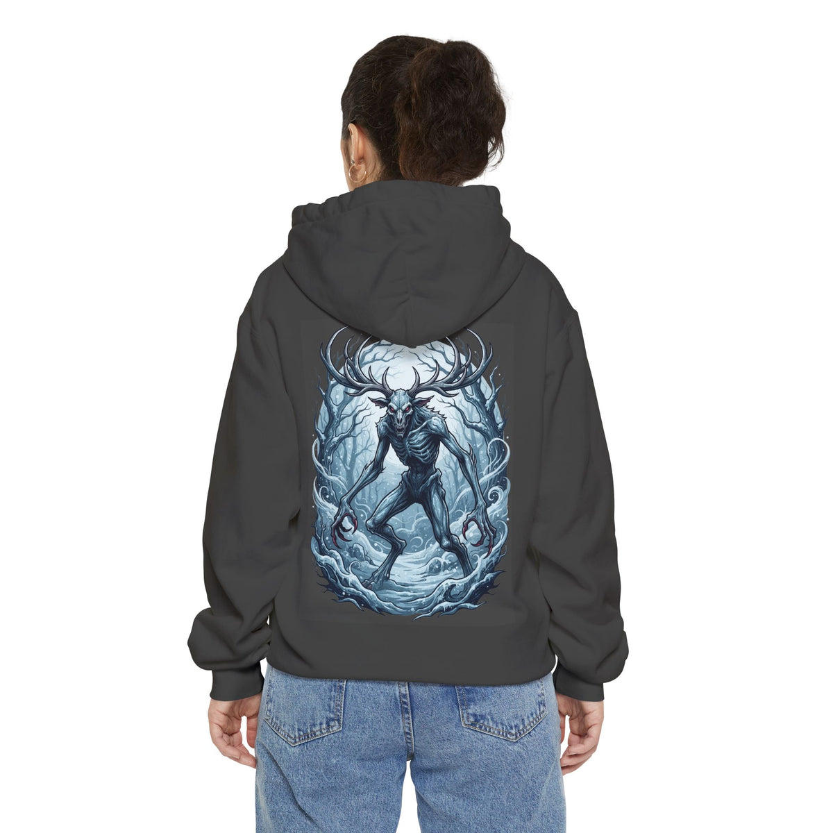 Color: Pepper | Wendigo (Algonquian Folklore) Garment-Dyed Hoodie